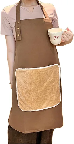 Delantal con toalla, 2 toallas de mano y bolsillo XL, para arte, enseñanza, cocina, cocina, limpieza, jardinería, hogar