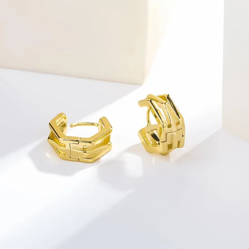 Miniatura 6 de ToHeart Pendientes Huggies de oro para mujer, pequeños aretes de aro de oro
