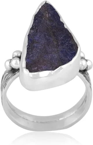 Miniatura 17 de Anillo trenzado de plata esterlina 925 con piedras preciosas crudas para mujer, joyería hecha a mano