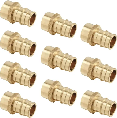 Miniatura 14 de Paquete de 2 accesorios de latón EFIELD Pex A de expansión de flujo completo de 1 pulgada x 1 pulgada, adaptador NPT hembra F1960 solo para tubería