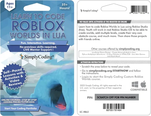 Miniatura 2 de Learn to Code Custom Roblox Worlds in Lua - Computer Programming for Beginners Roblox Gift Card with Digital Pin Code, Ages 11-18