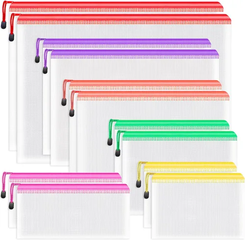 Miniatura 9 de Umriox Bolsa con cremallera, 16.9 x 12.4 pulgadas (12 colores, 12 paquetes), bolsas extra grandes con cremallera, bolsas impermeables