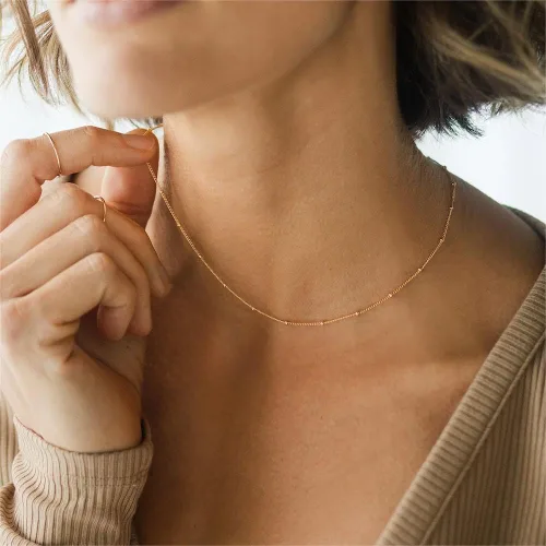 Miniatura 4 de IEFWELL Delicados collares con inicial para mujeres y niñas, chapado en oro de 14 quilates, collar de letra A-Z, collar minimalista con monograma