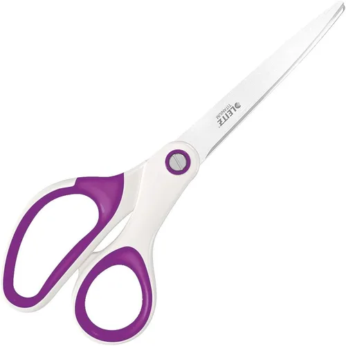 Miniatura 12 de Leitz Tijeras de titanio, para diestros o zurdos, 2.6 x 0.6 x 5.9 in, papelería de oficina, mango ergonómico, rango WOW, color blanco perla