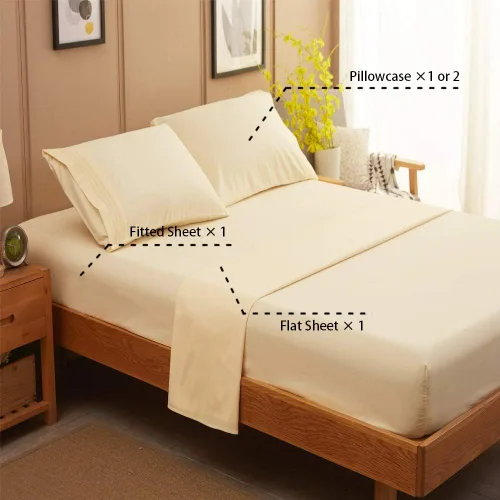 Miniatura 2 de SONORO KATE Juego de sábanas de microfibra súper suave de 1800 hilos, sábanas egipcias de lujo con bolsillo de 18 pulgadas de profundidad, Marfil