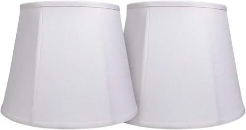 Juego de dos pantallas Tootoo Star blancas para lámpara, juego de pantallas de tela de barril grandes para lámpara de pie y de mesa, 10 x 14 x 10