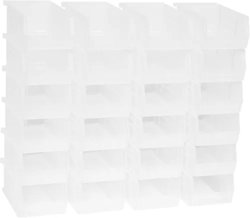 Miniatura 17 de Paquete de 24 contenedores colgantes de plástico 30220 de Akro-Mils, apilables, 7 x 4 x 3 pulgadas, color negro Rojo