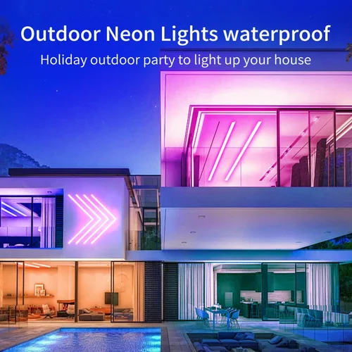 Miniatura 6 de Cuerda de luces de neón de 20 pies, cuerda de luces LED flexible con aplicación/control remoto, múltiples modos de luces de cuerda, IP65 impermeable