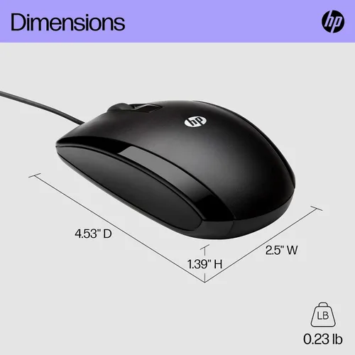 Miniatura 3 de HP E5E76AA#ABA X500 - Ratón con cable USB para PC de escritorio Windows, portátil, notebook, Mac, computadora y Chromebook, para uso diestro