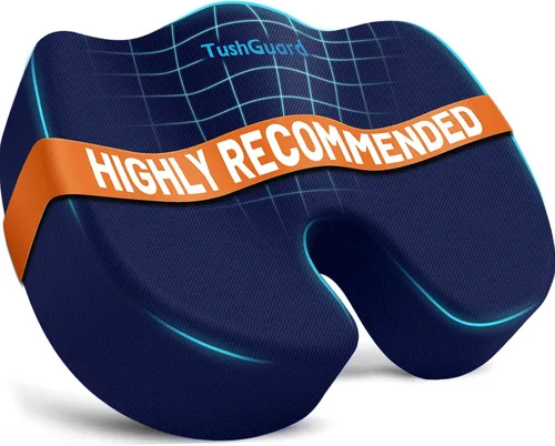 Miniatura 8 de Cojín de asiento TushGuard para silla de oficina de espuma viscoelástica antideslizante para la espalda, almohada de alivio para silla, almohada