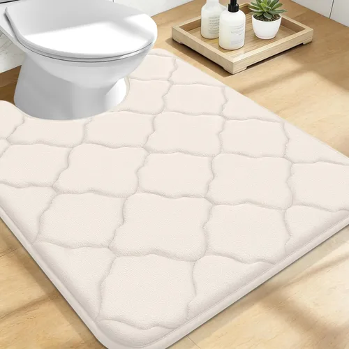 Miniatura 317 de OLANLY Alfombra de Baño de Espuma Viscoelástica de 24 x 16 pulgadas, Ultra Suave y Absorbente, Alfombras de Baño Antideslizantes, Cómodas, Lavables