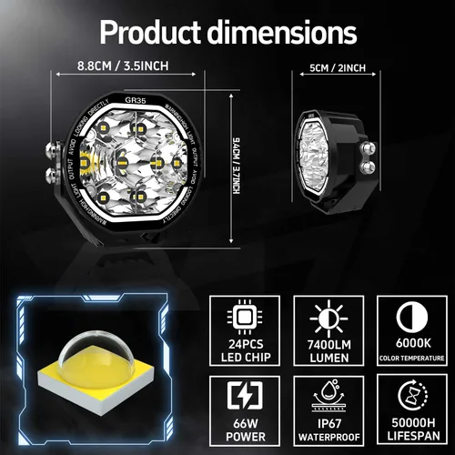 Miniatura 3 de Foco LED (iluminación ambiental ámbar de 3.5 pulgadas)