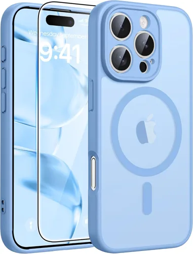 Miniatura 215 de FNTCASE - Funda para iPhone 16 Pro: magnética, mate, translúcida, de grado militar, protectora contra caídas, resistente, fina, duradera y a prueba