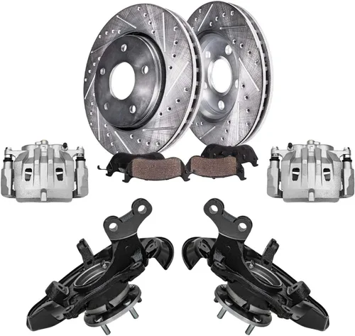 Miniatura 33 de Detroit Axle - Kit de freno delantero para Ford Explorer Mercury Mountaineer 2002-2005 Bujes de rodamiento de rueda perforados y ranurados rotores