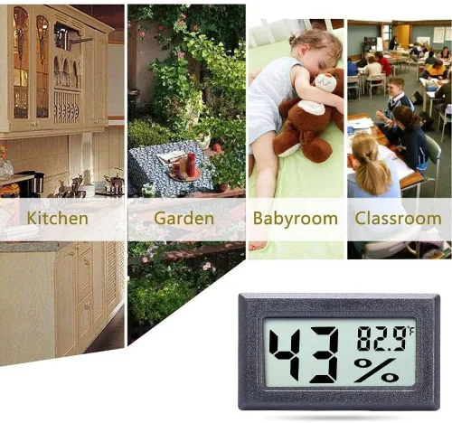 Miniatura 5 de Goabroa Mini termómetro higrómetro digital medidor de humedad para interiores con sensor de temperatura Fahrenheit (℉)