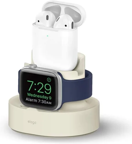 Miniatura 2 de elago Estación de carga 2 en 1 para productos Apple compatible con AirPods 2/1, Apple Watch Series 11/10/9/8/7/6/5/4/3/2/1/SE3/SE2/SE1, iPhone