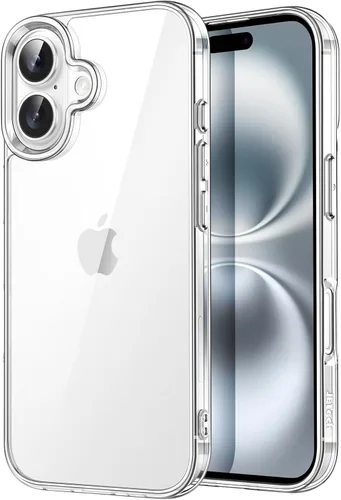 Miniatura 13 de JETech - Funda para iPhone 16e de 15,5 cm 2025, cubierta a prueba de golpes sin amarillamiento, parte trasera transparente antiarañazos