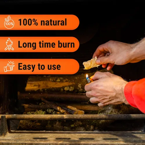 Miniatura 4 de Arrancadores de fuego para estufas de leña - Paquete XXL de 100 iniciadores de fuego de carbón y madera para ignición rápida - Kit confiable