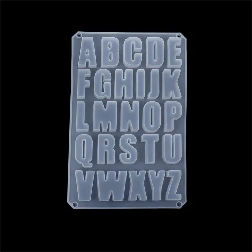 Moldes de resina epoxi del alfabeto inglés, molde de yeso de silicona, letras mayúsculas 3D, molde de cemento para bricolaje, joyas, velas,