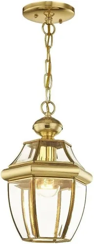 Miniatura 12 de Livex Lighting 2152-01 Monterey - Farol colgante para exteriores, 1 luz, latón antiguo