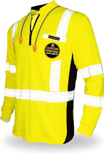 Miniatura 9 de KwikSafety - Charlotte, NC - Camisas de seguridad de manga larga premium [cuello redondo, botón y cuello con cremallera] Clase 3 ANSI probado OSHA