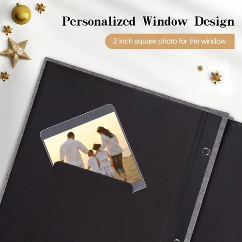 Miniatura 5 de potricher - Álbum de fotos pequeño para 100 fotos de 4 x 6 pulgadas, con portada de lino con foto, familiar, para bodas, aniversarios, bebés o Beige
