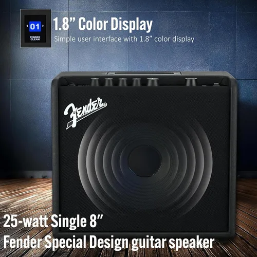 Miniatura 6 de Fender Mustang LT25 - Amplificador combinado de guitarra con cable y paquete exclusivo de púas de 12 piezas de Austin Bazaar