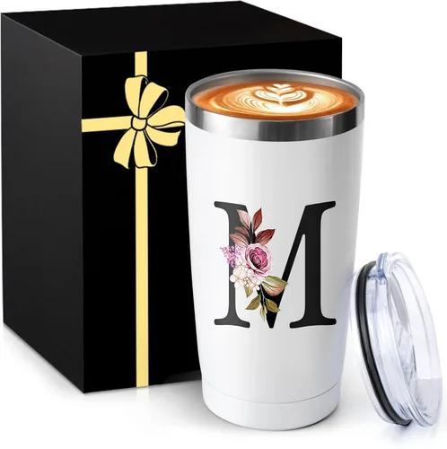 Miniatura 24 de Taza de café aislada de 20 onzas con tapa de acero inoxidable a prueba de derrames y fugas, pesada, grande, reutilizable, térmica, para viajes