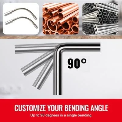 Miniatura 4 de Happybuy Dobladora de tubos de tubo, 1/4"-7/8" OD Trinquetadora de trinquete, 90° adelante/reversa, 7 matrices, cortador de tuberías para HVAC, Aire