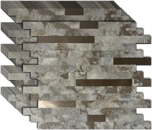 Miniatura 14 de 10 hojas de azulejos despegar y pegar para salpicadero de cocina, azulejos de mosaico autoadhesivos, para pegar en tocadores de baño, decoración