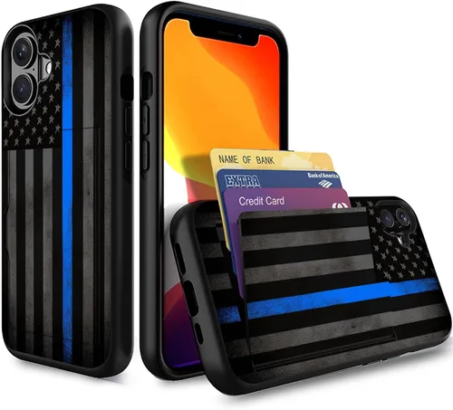 Miniatura 181 de Funda para iPhone Air, funda tipo cartera con ranura para tarjeta oculta, a prueba de golpes, TPU y PC, funda protectora de doble capa para iPhone