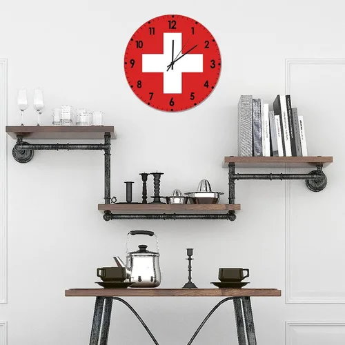 Miniatura 59 de Cheyan Reloj de pared con bandera de Canadá de 12 pulgadas, silencioso, sin tictac, de PVC, funciona con pilas, reloj redondo decorativo, regalo