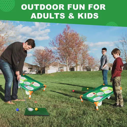 Miniatura 2 de TOY Life Juego de Cornhole de Golf Juego de Golf Corn Hole Set Juego de Golf Chipping para Adultos y Niños Juego de Golf de Patio Trasero Juego