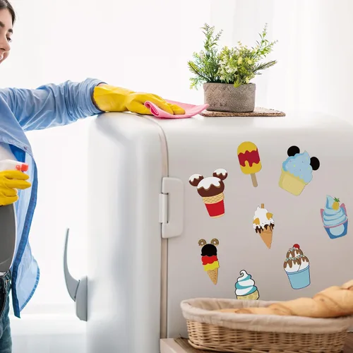 Miniatura 7 de 12 calcomanías para puerta de crucero de ratón, para nevera, refrigerador, lindo imán de helado para puerta de automóvil, nevera, pizarras blancas
