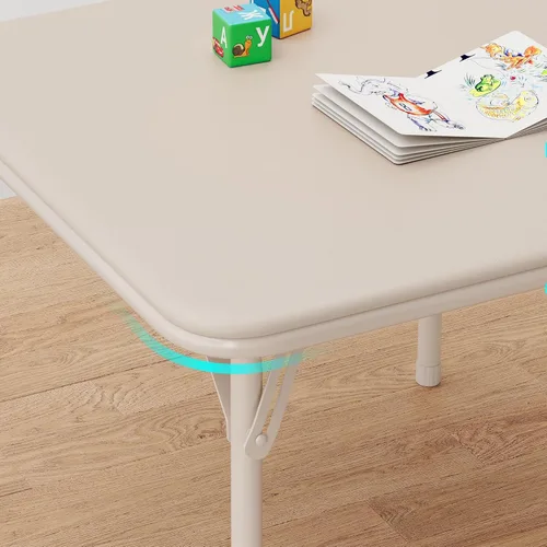 Miniatura 7 de Juego de 3 mesas y sillas plegables para tarjetas, mesa cuadrada portátil con 2 sillas acolchadas, sillas y mesas plegables para el hogar