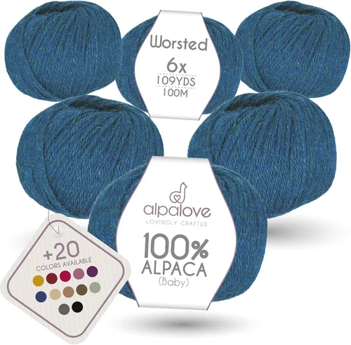 Miniatura 18 de Set de Lana Abultada (6 x 50 g) Súper Suave de Alpaca Bebé para Tejer Antracita 300 Metros