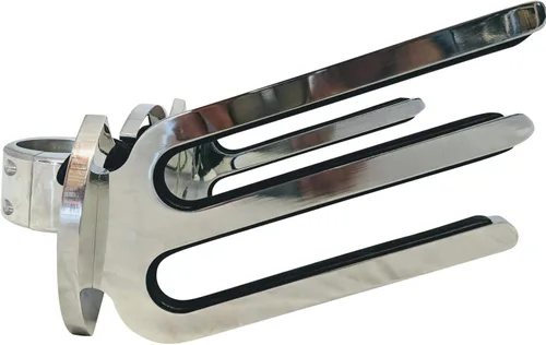 Miniatura 3 de Krypt Towers Estante para wakeboard, soporte de torre de wakeboard de aluminio pulido, base de ángulo ajustable a nivel con barco, abrazadera