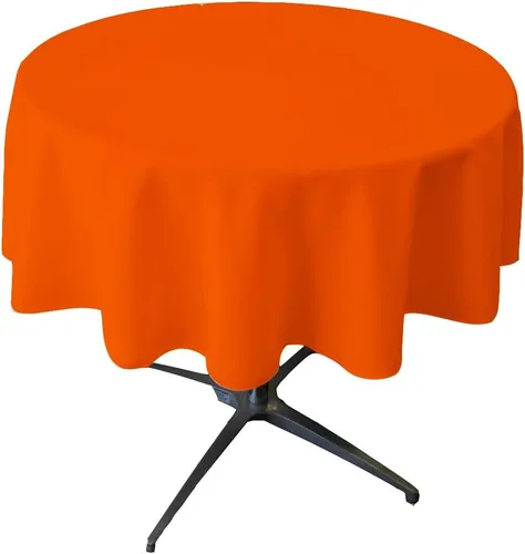 Miniatura 136 de LA Linen - Mantel redondo lavable de popelina de poliéster, resistente a manchas y arrugas, 51", mantel de tela para comedor, cocina, fiesta, Negro
