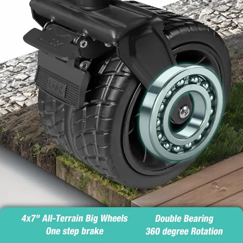 Miniatura 4 de Carro de playa plegable con ruedas grandes todo terreno, carros plegables resistentes con mango ajustable para exteriores, jardín, deportes