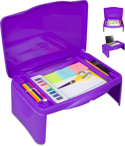 Miniatura 11 de Aerolife Mesa Plegable para Regazo - Mesa Plegable para Trabajo, Estudio, Juegos, Artes, Manualidades, Escuela - Bandeja Colapsible para Laptop