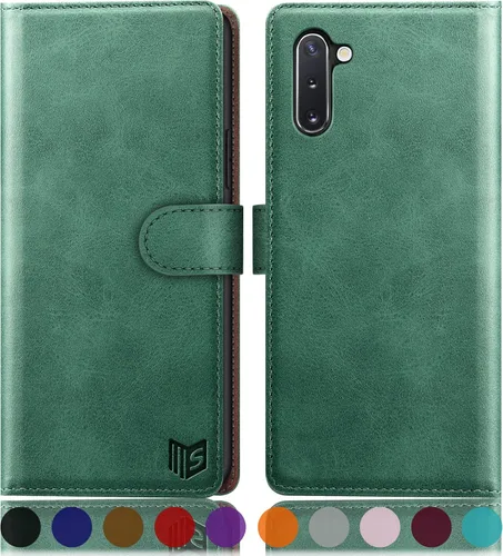 Miniatura 14 de SUANPOT Funda de piel tipo cartera para Samsung Galaxy Note 10 de 6.3 pulgadas con bloqueo RFID, tarjetero para tarjetas de crédito, libro con tapa