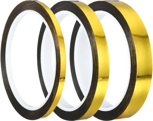 Miniatura 11 de PATIKIL Cinta metalizada de 0.2/0.4/0.6 pulgadas x 55 yardas, 3 rollos de lámina adhesiva metálica de espejo autoadhesivo para detallar arte gráfico
