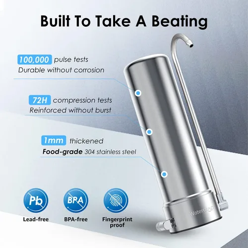 Miniatura 4 de Waterdrop Filtro de agua para encimera de 8000 galones y 4000 galones, el filtro de agua para encimera reduce los metales pesados, el mal olor