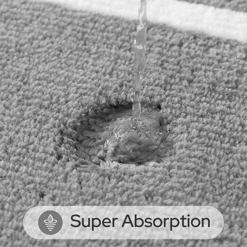 Miniatura 3 de HOMEIDEAS - Juego de alfombras para baño (2 piezas), de microfibra súper suave y absorbente, con borlas, antideslizantes y lavables a máquina