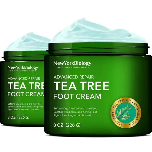 Miniatura 6 de New York Biology - Crema de pies con aceite de árbol de té para pies secos y agrietados, pies de atletas, hongos en las uñas, picazón deportista