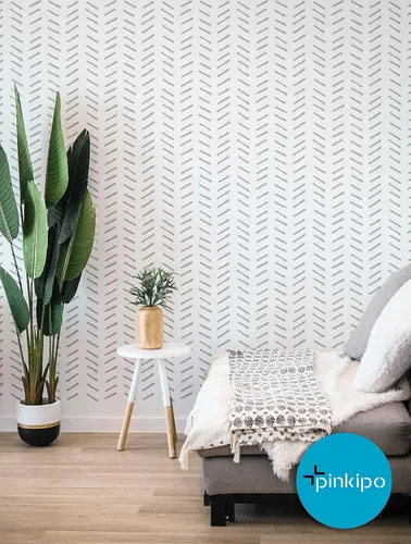 Miniatura 5 de Paquete de 2, Priene, espiga dibujada a mano, plantillas de pared grandes, plantillas de pared modernas para pintar, plantillas para paredes