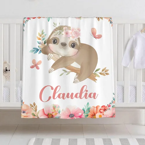 Miniatura 27 de Manta de bebé personalizada con nombre – Manta de león para niños pequeños, bebés, niños, ducha, recién nacidos – Cochecito de bebé, decoración