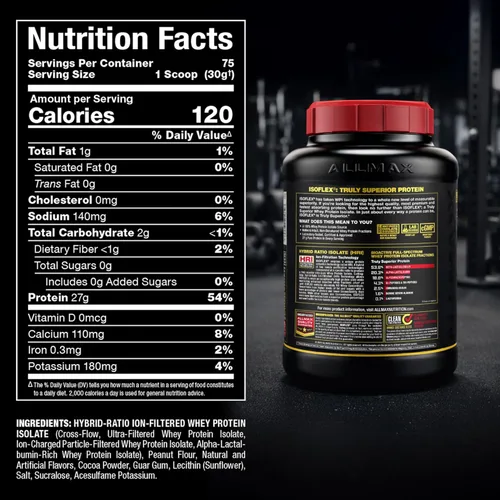 Miniatura 8 de ALLMAX Nutrition - Polvo de proteína ISOFLEX de suero, aislado de proteína de suero, 27g de proteína, chocolate y mantequilla de cacahuate, 5 libras