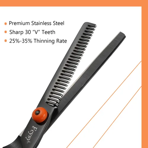 Miniatura 4 de Kit de tijeras para cortar y degrafilar el cabello, kit profesional de tijeras para mezclar cabello Fcysy, tijeras de peluquero para corte