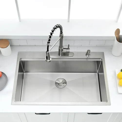 Miniatura 3 de Estación de trabajo de fregadero de cocina de 33 pulgadas - VOKIM 33 x 22 pulgadas, fregadero de cocina de montaje superior de 16 calibre, fregadero